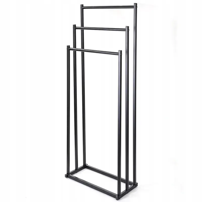 Wieszak łazienkowy stojak na ręczniki suszarka loft metalowy czarny-5907451375143