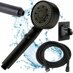 Zestaw prysznicowy słuchawka 5 funkcji wąż 150cm wysokociśnieniowa-5907451375358