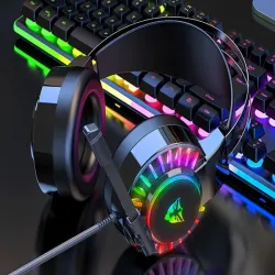 Słuchawki gamingowe 7.1 rgb z mikrofonem przewodowe nauszne dla graczy-5907451375013