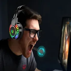 Słuchawki gamingowe 7.1 rgb z mikrofonem przewodowe nauszne dla graczy-5907451375013