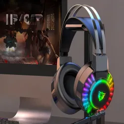 Słuchawki gamingowe 7.1 rgb z mikrofonem przewodowe nauszne dla graczy-5907451375013