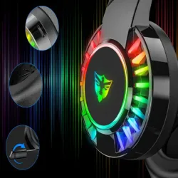 Słuchawki gamingowe 7.1 rgb z mikrofonem przewodowe nauszne dla graczy-5907451375013