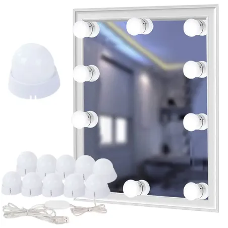 Lampki do lustra toaletki led zestaw makijaż 10 sztuk usb 3 barwy CCT-5907451336656