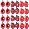 Bombki choinkowe 6/4/3cm i gwiazda zestaw 100 szt na święta czerwone-5907451338223