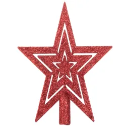 Bombki choinkowe 6/4/3cm i gwiazda zestaw 100 szt na święta czerwone-5907451338223