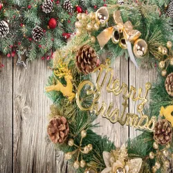Świąteczny wianek dekoracyjny ozdoba na drzwi ścianę boże narodzenie-5907451368091