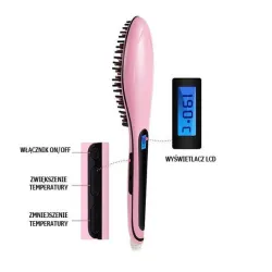 Elektryczna szczotka do prostowania i czesania włosów z wyświetlaczem lcd-5907451307199