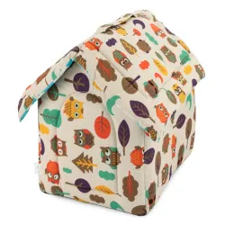 Domek buda dla psa i kota rozmiar XL z poduszką 41x37.5x43cm wzór sowa-5907451313619