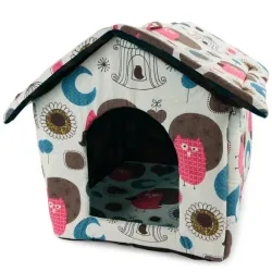 Domek buda dla psa i kota rozmiar XL z poduszką 41x37.5x43cm wzór koła-5907451313633