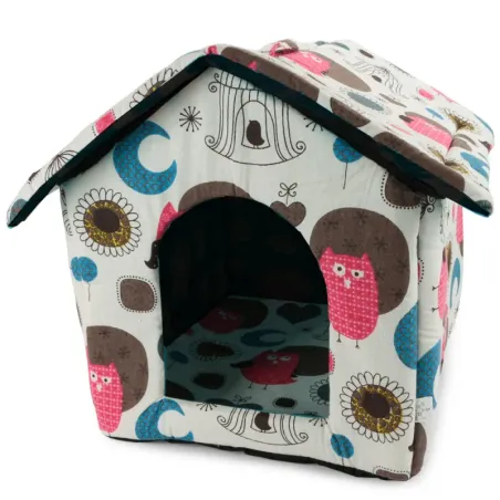Domek buda dla psa i kota rozmiar XL z poduszką 41x37.5x43cm wzór koła-5907451313633