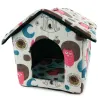 Domek buda dla psa i kota rozmiar XL z poduszką 41x37.5x43cm wzór koła-5907451313633