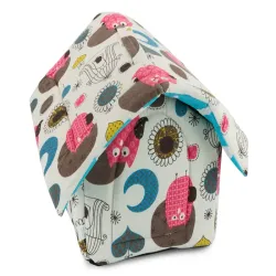 Domek buda dla psa i kota rozmiar XL z poduszką 41x37.5x43cm wzór koła-5907451313633