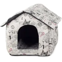 Domek buda dla psa i kota rozmiar XL z wkładką 41x37.5x43cm wzór Paris-5907451313602