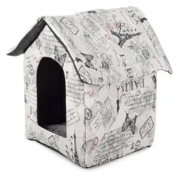 Domek buda dla psa i kota rozmiar XL z wkładką 41x37.5x43cm wzór Paris-5907451313602