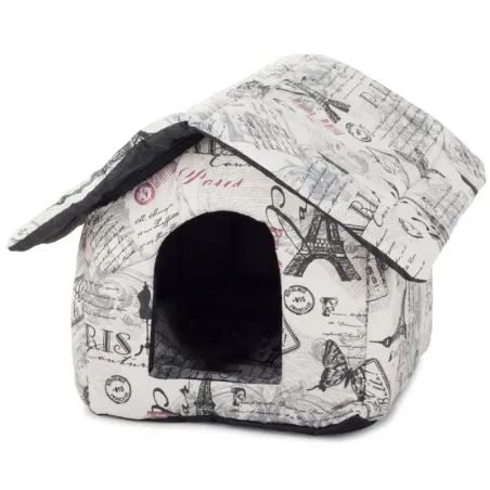 Domek buda dla psa i kota rozmiar M z wkładką 33x32.5x28.5cm Paris-5907451313572