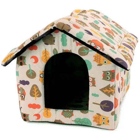 Domek buda dla psa i kota rozmiar L z wkładką 38x35x33cm w sowy-5907451313558
