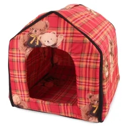 Buda domek dla psa i kota rozmiar XL z wkładką 36x37x32cm czerwona-5907451313480