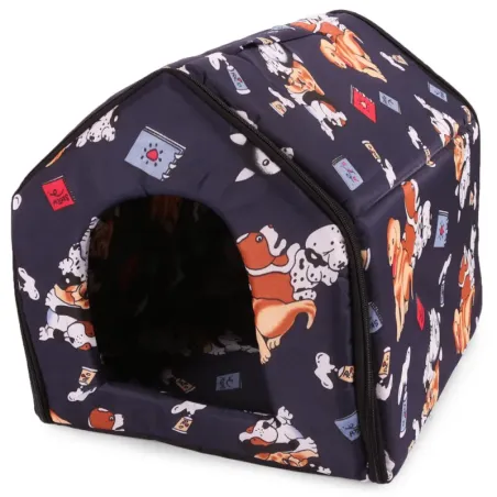 Buda domek dla psa i kota rozmiar XL z wkładką 36x37x32cm granatowa-5907451313480