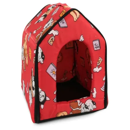 Buda domek dla psa lub kota rozmiar XL z wkładką 36x37x32cm czerwona-5907451313497