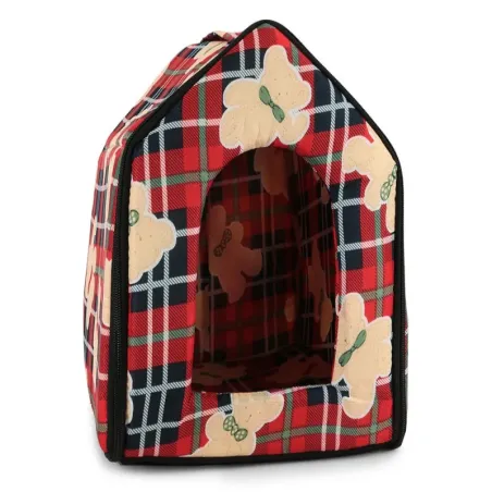 Buda domek dla psa i kota rozmiar L z wkładką 30x32x36cm bordo-5907451320624