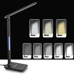 Lampka biurkowa led szkolna usb zegar ładowarka indukcyjna QI usb-5907451331040