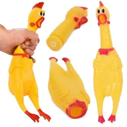 Gumowy kurczak 31cm piszcząca zabawka dla psa gryzak rzutka-5907451309773