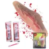 Sztuczna rana podcięte gardło z 10ml sztucznej krwi na halloween-5907451362914