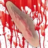 Sztuczna rana podcięte gardło z 10ml sztucznej krwi na halloween-5907451362914