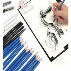 Zestaw do szkicowania rysowania profesjonalny 32w1 węgiel ołówki etui-5907451342213