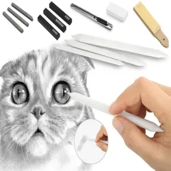 Zestaw do szkicowania rysowania profesjonalny 32w1 węgiel ołówki etui-5907451342213