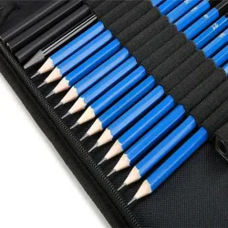 Zestaw do szkicowania rysowania profesjonalny 32w1 węgiel ołówki etui-5907451342213