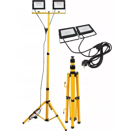 Halogen roboczy na statywie 2*30W przenośny zestaw statyw i przewód-5908263384699