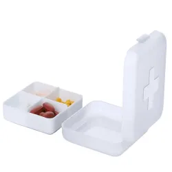 Pojemnik pudełko 4 przegródki na leki suplementy tabletki podróżny-5907451365823