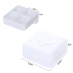 Pojemnik pudełko 4 przegródki na leki suplementy tabletki podróżny-5907451365823