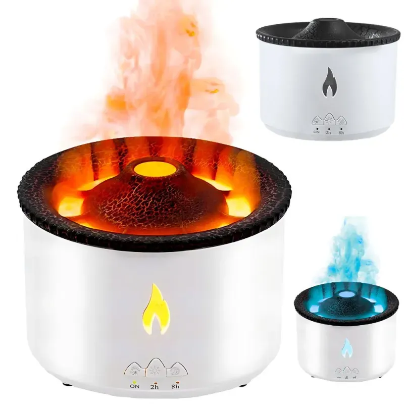 Nawilżacz powietrza dyfuzor z led rgb wulkan mgiełka zapachowa ogień wybuch-5907451373965