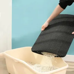 Mata wycieraczka pod kuwetę dla kota na żwirek 45x60cm duża oczka 0.55-5907451352267