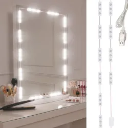 Lampki do lustra toaletki led zestaw 10 sztuk usb 3 barwy światła-5907451373774