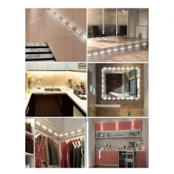 Lampki do lustra toaletki led zestaw 10 sztuk usb 3 barwy światła-5907451373774