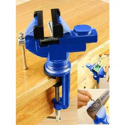 Imadło ślusarskie obrotowe żeliwne małe 50mm precyzyjne z kowadłem-5907451325186