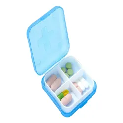 Pojemnik pudełko kasetka na leki suplementy tabletki podróżny 4 przegródki-5907451365830