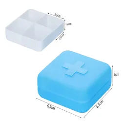 Pojemnik pudełko kasetka na leki suplementy tabletki podróżny 4 przegródki-5907451365830