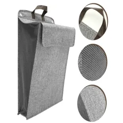 Wieszany kosz na pranie składany do łazienki pralni na ścianę drzwi szary-5907451375167