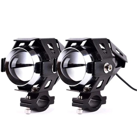 2x Halogen motocyklowy lampa U5/10W led kolor czarny + włącznik gratis-