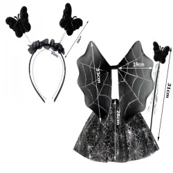 Strój przebranie na halloween spódnica pająk opaska motyl różdżka-5907451362433