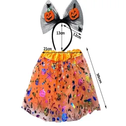 Strój przebranie na halloween spódnica tutu dynia opaska kokarda-5907451362426