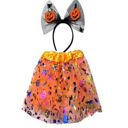 Strój przebranie na halloween spódnica tutu dynia opaska kokarda-5907451362426