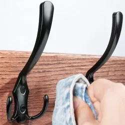 Wieszaki czarne ścienne metalowe haczyki na ubrania ręczniki 5 sztuk-5907451374788
