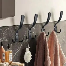 Wieszaki czarne ścienne metalowe haczyki na ubrania ręczniki 5 sztuk-5907451374788