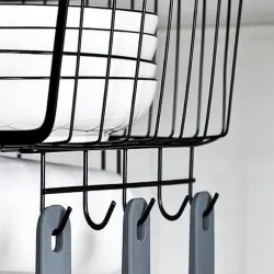 Kosz metalowy podwieszany pod szafkę blat 5 haczyków uchwyt na papier-5907451371435