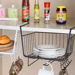 Kosz metalowy podwieszany pod szafkę blat 5 haczyków uchwyt na papier-5907451371435